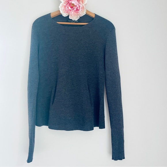 Hannes Roether Charcoal Gray Long Sleeve Sweater Large - Picture 1 of 8